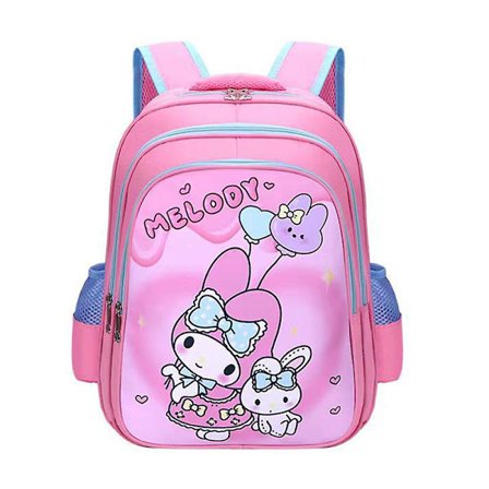 Kuromi-kuvioitu reppu kouluun, matkustamiseen ja ulkoiluun, lasten tyttöjen piirretty reppu, syntymäpäivälahjat (vaaleanpunainen)