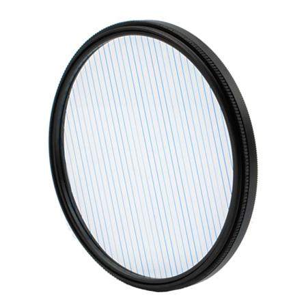 Regnbue-/blå stribeeffektfilter-77/82 mm cirkulært linse børstet flarefilter