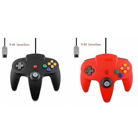 Pakke med Klassisk Ledningsforbundet N64 Controller Retro Spil 64 Bit Spil Controller Joystick Udskiftningscontroller