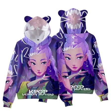 KPop Dæmonjagt Pige Gruppe Katteøre Hættetrøje til Børn, Casual Pullover - Style F - 120CM