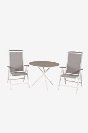 Venture Home - Ruokailuryhmä Parma ja ruokapöydän tuolit Albany, 2 kpl - Harmaa - Parvekekalusteet - - Homeroom