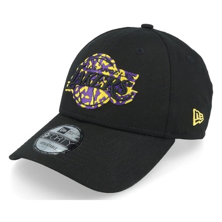 New Era - NBA Zwart adjustable Cap - Los Angeles Lakers Seasonal Infill 9FORTY Black Adjustable @ Hatstore