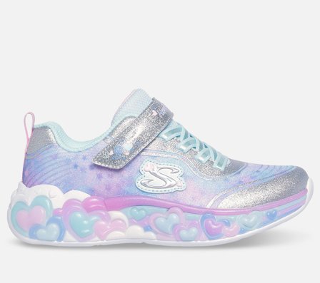 Skechers, S-Lights: Eternal Heart Lights, 32, Sølv, Pige