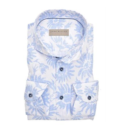 John Miller, Tailored fit Shirt Blauw, Heren, Maat:XL