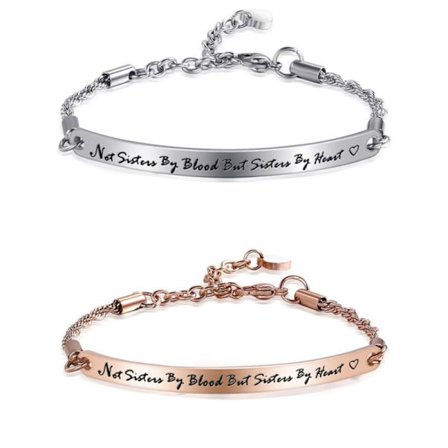 Vänskap Inspirerande Citat Bar Armband Graverat Rostfritt Stål S