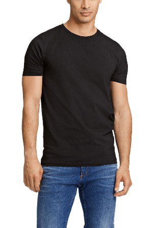 Lindbergh Mens Stretch Crew Neck Tee Överdelar Herr Svart 3XL