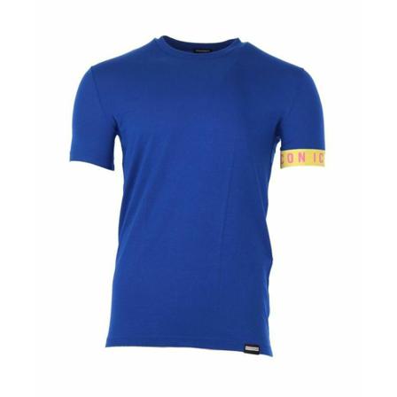 Dsquared2, Round Neck T-shirt Kobalt-Yellow Blauw, Heren, Maat:M