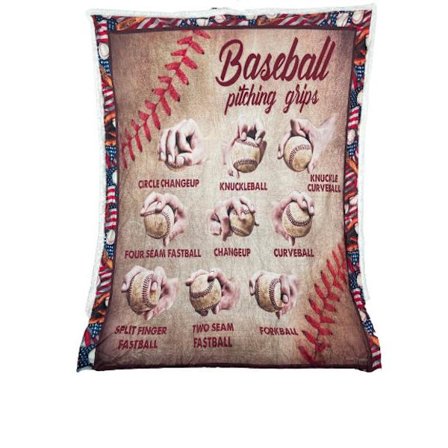 Plush Filt Pläd Baseboll ca 140 cm x ca 200 cm