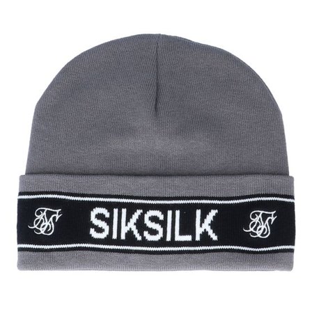 SikSilk - Grå cuff Beanie - Siksilk Tape Charcoal Cuff @ Hatstore