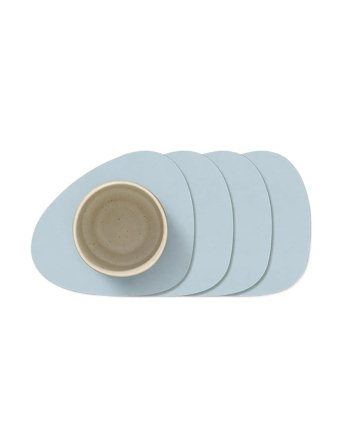 LIND DNA 4-Set Glass Mat Curve Nupo - Blue - 11X13CM