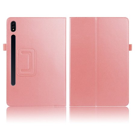 Samsung Galaxy Tab S7 Plus litchi læder flip etui - pink