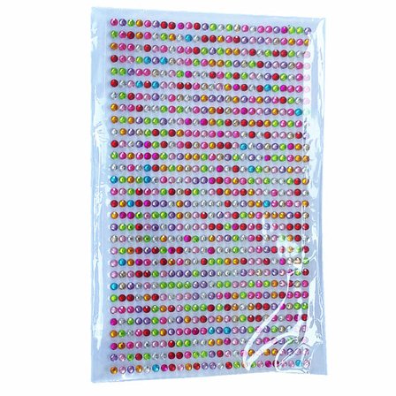 646 Selvklæbende rhinsten strass multi-farvet multi-farvet