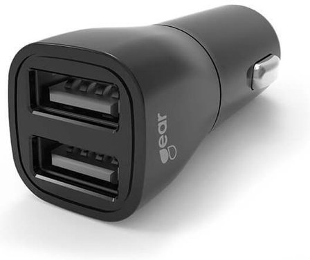 Gear 665082 Billaddare 12/24V, 2xUSB-A ,3,4A, svart, Elfördelning & strömförsörjning