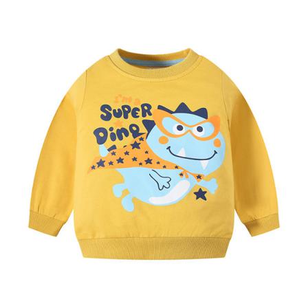 Boy Animal Printed Pullover Långärmad Ribbad Baggy Sweatshirt