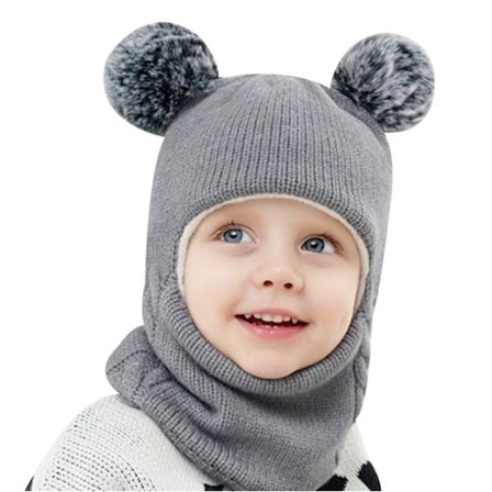 Barn Vintermössa Scarf Öronlapp Huv Kepsar