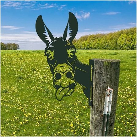 Hagedyr, Metall Esel, for Gjerder Utendørs Dekorasjoner Hjem Esel Dyr Hagedekor