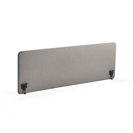 Tischteiler ZONE, inkl. schwarze Beschläge, 2000 x 650 x 36 mm, Stoff Rivet, silbergrau