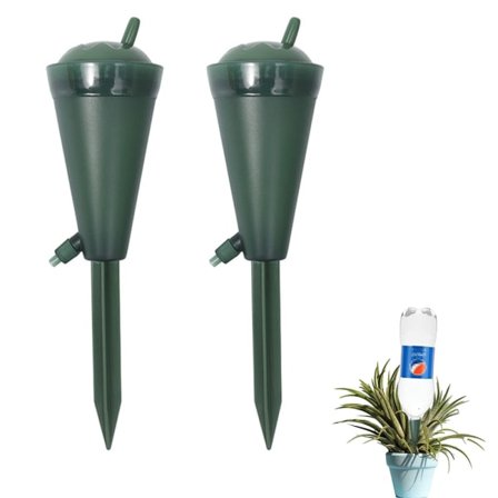 Plant vattning spikar 2-pack automatiska droppare innehållertningsanordningar grön
