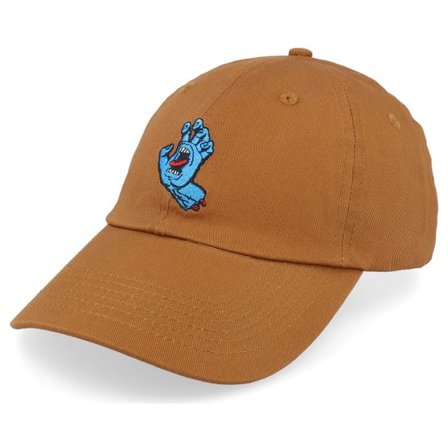 Santa Cruz - Brun unconstructed Keps - Screaming Mini Hand Biscuit Dad Cap @ Hatstore
