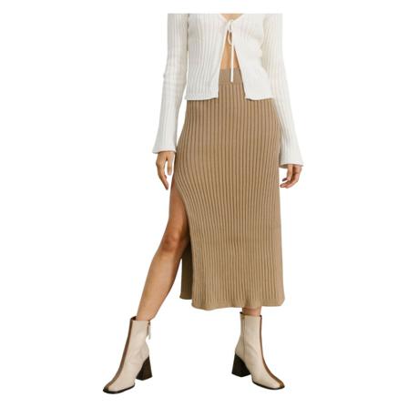 Alohas Wise Opened Knit Rok , Beige , Dames , Maat: 2XL Midirokken
