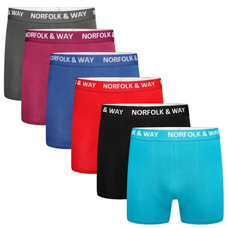Norfolk & Way Herr Cotton Blend Boxershorts (6-pack) M Blå