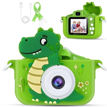 Digitalkamera 1080P Barn Dubbel Kamera Med Videofunktion Grön