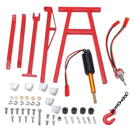 RC Motor Kran Hænger Elektrisk Model Bil Kran Donkraft Universal til 1/8 1/10 Skala Fjernbetjening Køretøjer Rød