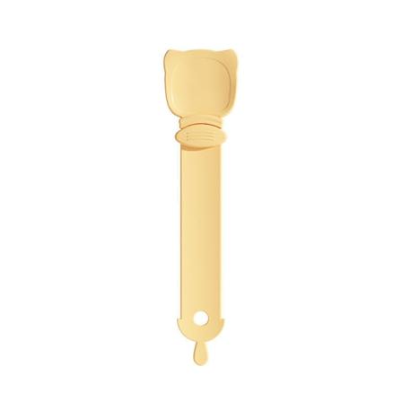 Fodermatningssked för husdjur, matsked, kattstrip, klämskopa, matare, dispenser yellow