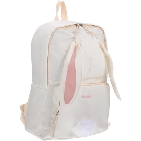1 st ryggsäck Mini Bunny Ryggsäck Bunny Design Axelväska Bokväska Skolväska Mini Bunnies Bokväska Junior High School Student Söt Nylon Vit Resa