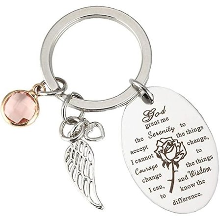 Serenity Prayer Christian Keychain Women Prayer Stainless Steel Keychain Key Ring Christmas Gift