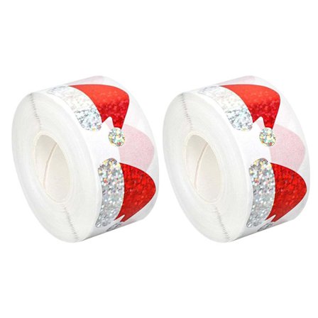 Xmas Hatt Klistremerker Rull Rød Julenisse Hatt Forseglingsklistremerker Xmas Vanntette Selvklebende Dekaler For Konvolutt Journal Dekor