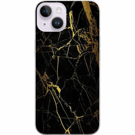 Apple Iphone 14 Plus Genomskinligt Skal Marble Black&gold