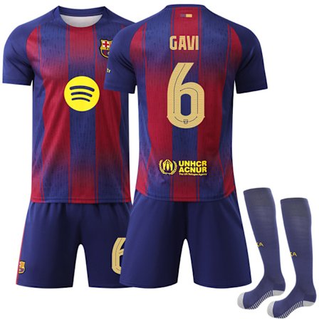 Barcelona Champions League Fotbollströja med Strumpor No.6 Gavi 2025-2026 No.6 Gavi
