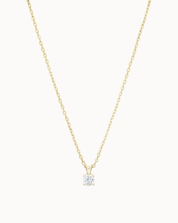 Naturlig Diamanthalsband Stacy 18K Gulguld - Dubbel ögla