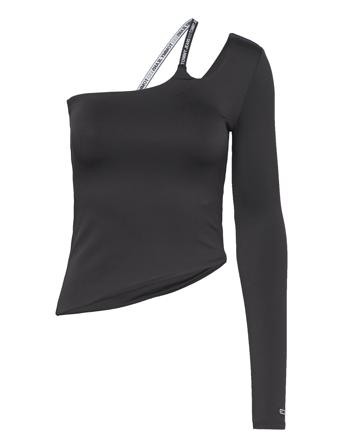 Tjw Asymetric Logo Tape Top Ls Tommy Jeans Black
