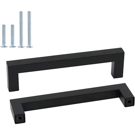 Set med 10 svarta kökshandtag 128mm Svarta möbelhandtag