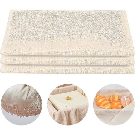 3 stycken Muslin-dukar, Oblekt Ostduk, Återanvändbar Ostduk, Mjuk Kvadratisk Duk för Mat Yoghurt Juice Vinfiltrering Avtappning Bakning (5