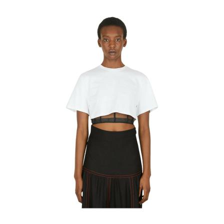 Alexander McQueen, Layered Corset T-Shirt Biały, Kobieta, Rozmiar: S