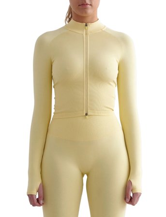 aim ́n Shape Seamless Zip Jacket - Yellow - L