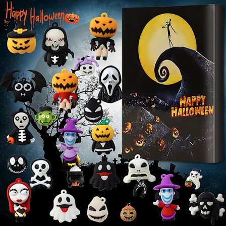 Julkalender 2023 Populär Halloween Nedräkningskalender Låda Horror Nights Halloween Gotisk Docka 24 Gåvor Blind Box Populär A (FMY)