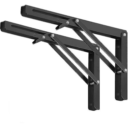 Foldbar Hylle Stativ - Heavy Duty Metall Foldbar Trekant Hylle Stativ, DIY Veggmontert Foldbart Bordhengsler, Plass