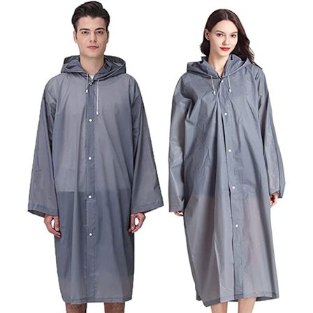 2 stk. regnslag til voksne, genanvendelige, regnfrakker til kvinder og mænd