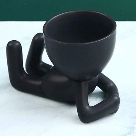 Menneskeformet harpiks blomsterpot tørrede blomster havedekoration