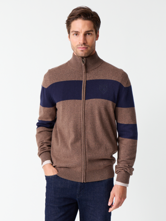 Jean Paul - Lucien stripet cardigan - Herre - Brun - Gensere - M