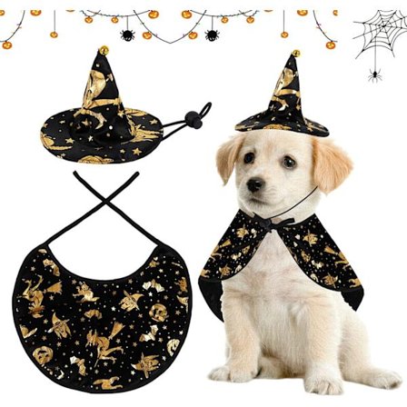 (Trollmann) Kjæledyr Halloween-kostymer, Hundekostyme Kappe Katt Cape Heks