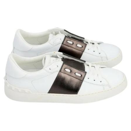 Valentino Vintage Pre-owned Læder sneakers Hvid, Dame Vintage Sko, Størrelse: 40 EU