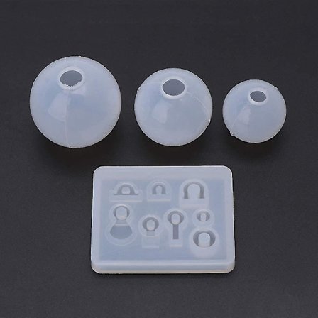 4 stk Sfæriske Krystall Epoxy Silikonformer DIY