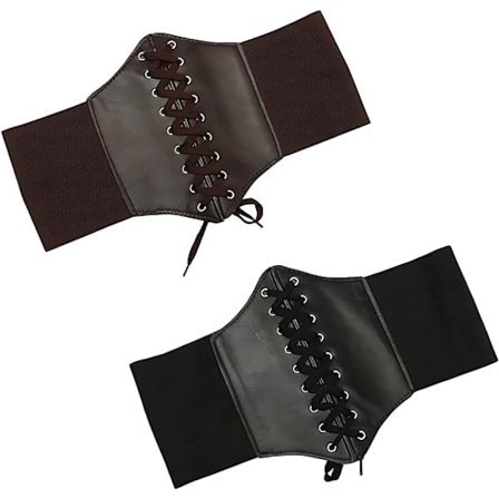 Retro svart korsettbelte for kvinner (svart, brun) Snøring for kvinner