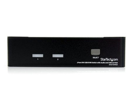 StarTech 2 Port DVI USB KVM Switch with Audio and USB 2.0 Hub (SV231DVIUA) - KVM / lyd / USB-svitsj - 2 porter