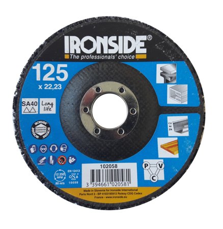 Ironside 102058 Grovrengjøringsrondell 125 x 22 mm, Maskintilbehør & forbruk